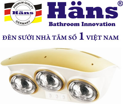 Đèn sưởi nhà tắm Hans 3 bóng