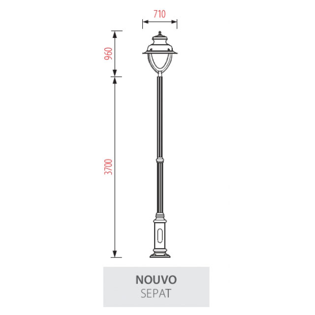 Cột đ&egrave;n s&acirc;n vườn Nouvo sepat