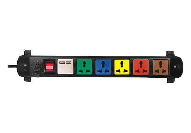 Ổ cắm k&eacute;o d&agrave;i đa năng xoay c&oacute; cổng sạc USB 5V-1A (6D32N2XUSB)