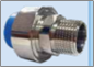 Khớp nối sống ren ngoài (kim loại – nhựa, phụ kiện PP-R) màu xanh dương, dn20×1/2＂