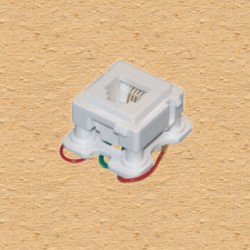 Ô cắm điện thoại 4 dây - có dây đấu sẵn - S18ARJ40/W