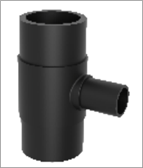 Tê giảm hàn đối đầu (phụ kiện PE) SDR11(1.6MPa), màu đen, dn160x110