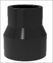 Côn thu PE đối đầu, SDR11, 1.6MPa, màu đen, dn110X90