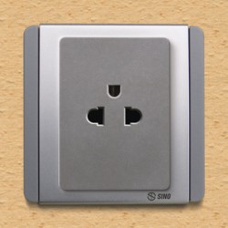 Ổ cắm đơn 3 chấu 16A màu xám bạc - S66GUE