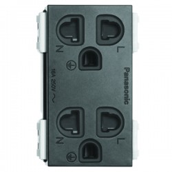 Ổ cắm đôi có màn che và dây nối đất 16A - 250 V WEG15829B-G