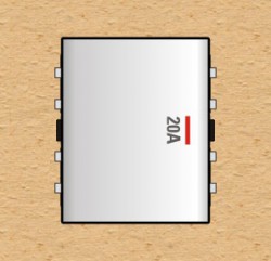 Công tắc 2 cực 20A cỡ trung có đèn báo - SCMD20/NM