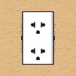 2 ổ cắm 3 chấu có màn che - SCUE2