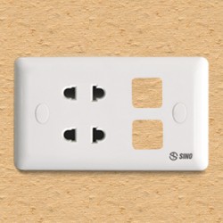 2 Ổ cắm đơn 2 chấu 16A với 2 lỗ - S1982XX(1982XXV)