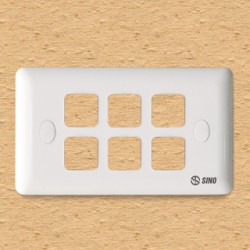  Công tắc ổ cắm Sino - Mặt 6 lỗ - S196(S196V)