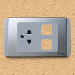 Ổ cắm đơn 3 chấu 16A với 2 lỗ màu trắng - S68GUE/XX