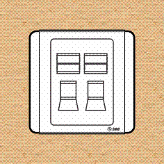 Ổ cắm điện thoại 4 dây có nắp che loại đôi - S6632RJ