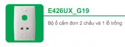 Bộ ổ cắm đơn 2 chấu và 1 lỗ trống (E426UX_G19)