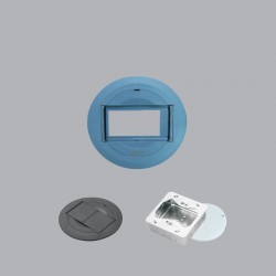 Ổ CẮM ÂM SÀN 3 LỖ KIỂU TRÒN BẰNG NHỰA + ĐẾ ÂM MPE - FGP