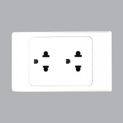 Ổ CẮM ĐÔI 3 CHẤU ĐẾ LIỀN 16A A20UES2N