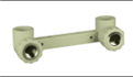 Cút ren trong hai đầu có đế (phụ kiện PP-R) màu xám dn25×1/2＂
