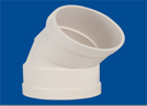 Chếch , (lơi 45)  thoát nước uPVC dn160 màu trắng