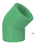 Chếch 45° (PPR phụ kiện) màu xanh lá dn20