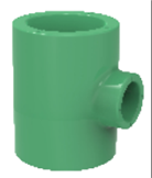 Tê giảm 90°, phụ kiện PP-R, màu xanh lá, dn32X25