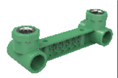 Tê đôi ren trong, phụ kiện PP-R, màu xanh lá, dn20x1/2&amp;quot;