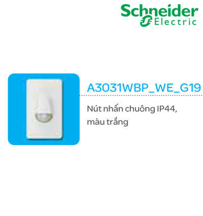 Nút nhấn chuông IP44 màu trắng (A3031WBP_WE_G19)