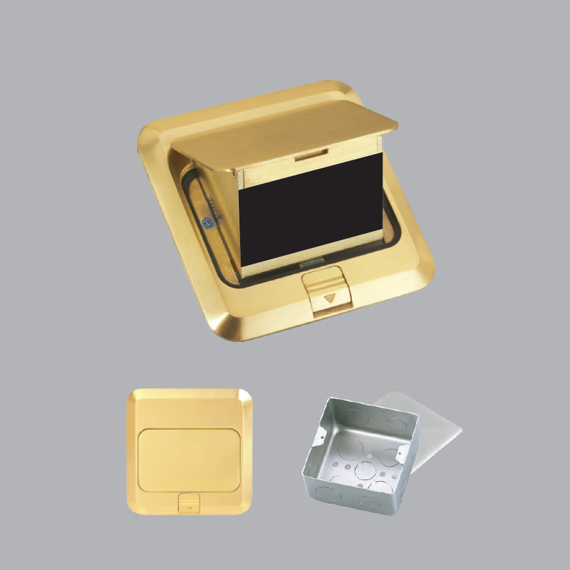 Ổ CẮM ÂM SÀN KIỂU VUÔNG MÀU VÀNG MPE